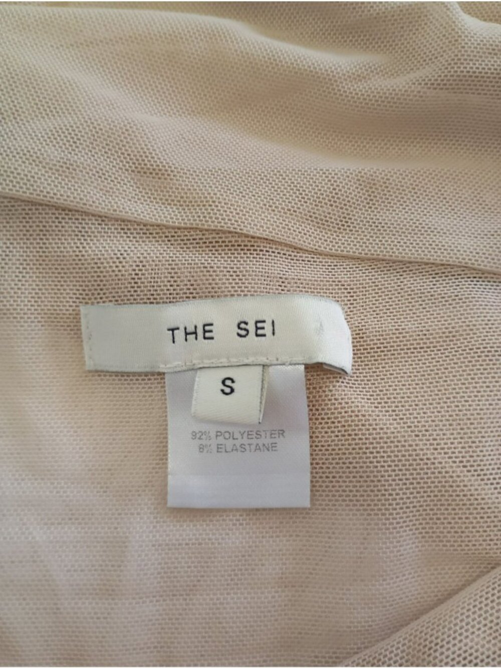 The Sei Beige Ruched One-Shoulder Long Sleeve S Casual Top Womens - Picture 3 of 9